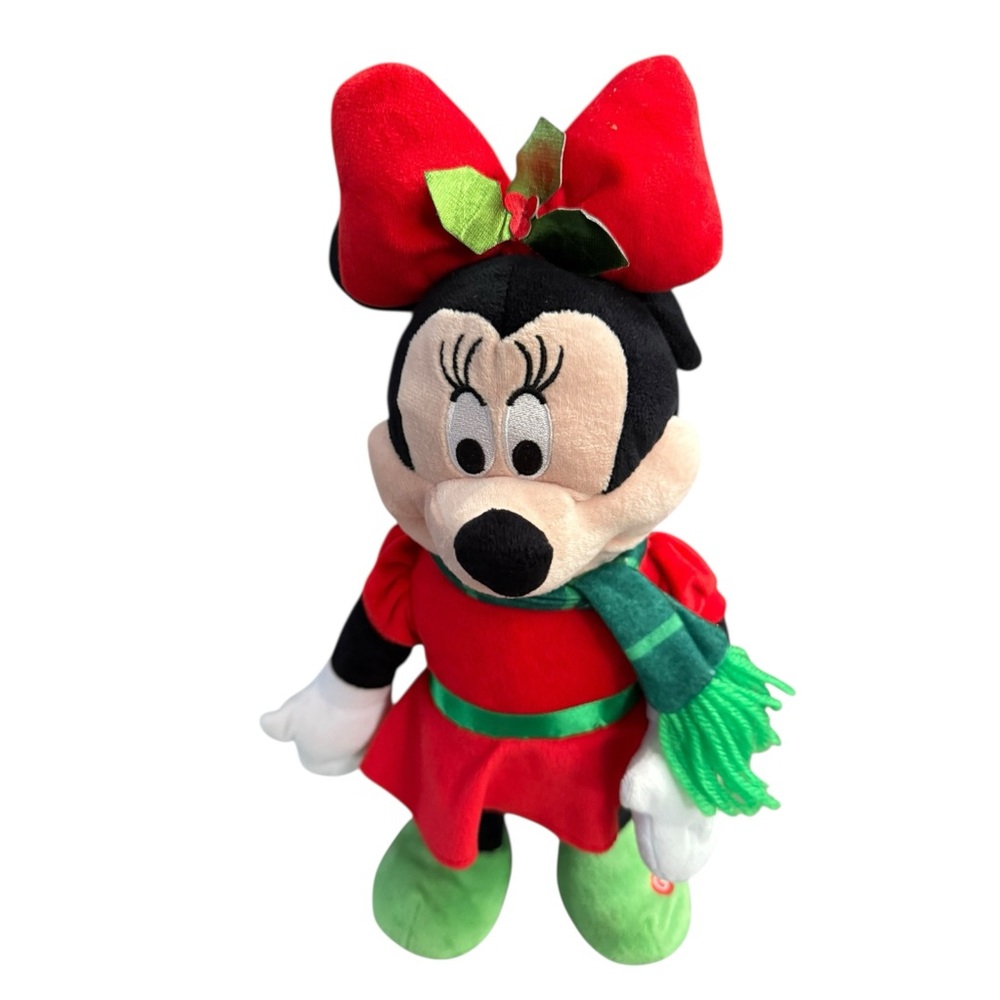 Disney Store 2019 Holiday Minnie Mouse Dancing Plush Christmas Doll.